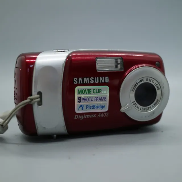 Samsung Digimax A402 4.0MP Compact Digital Camera Red Tested A3