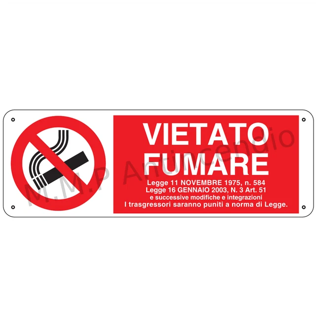 Cartello Vietato Fumare Con Responsabile - 30x12 Cm In PVC Per Interni Ed Esterni