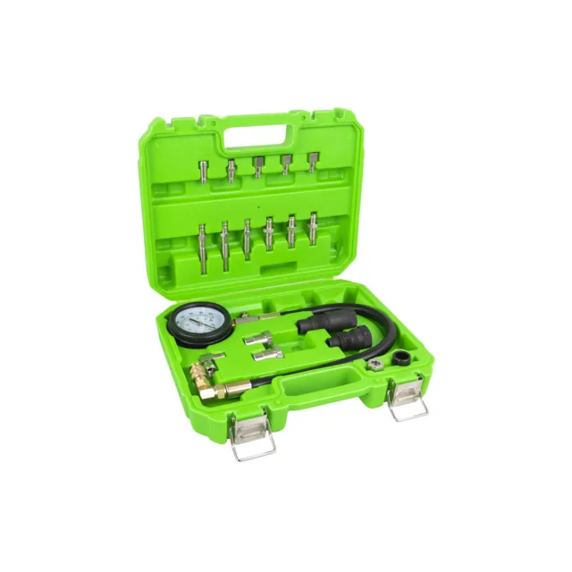 VEVOR Testeur de Compression avec 18 Kits d’Adaptateurs Compressiomètre  pour Moteurs Diesel Jauge de Compression 0-70 bars ou 0-1000 psi Outil de