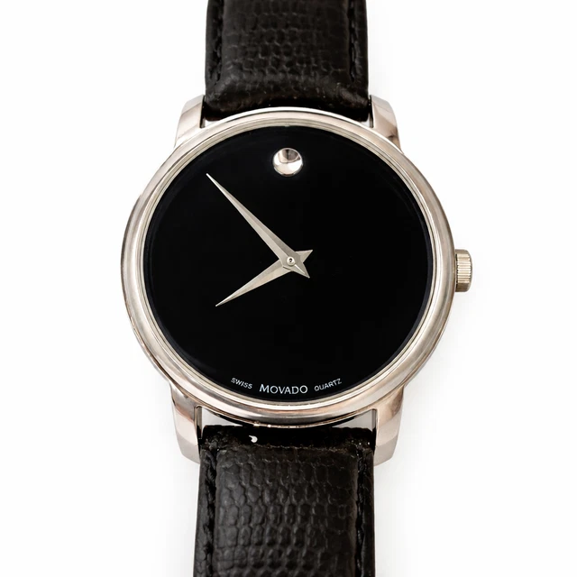 VINTAGE MOVADO MUSEUM 97AZ8888Swiss Quartz Watch Black Dial  display picture 3