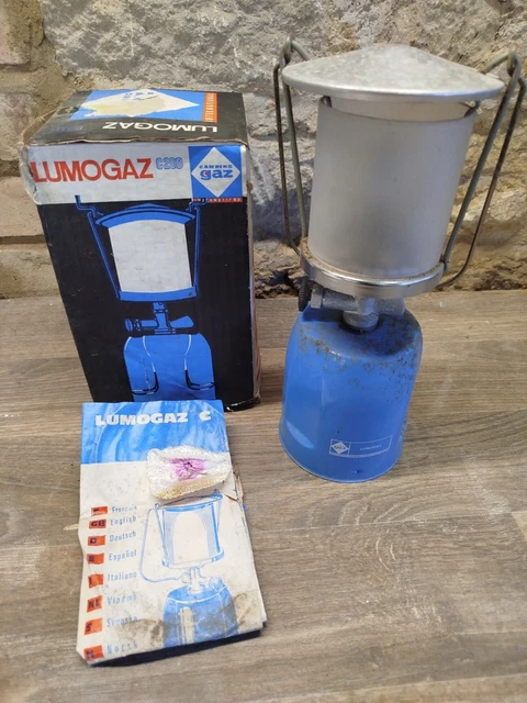 Kit Lampe à gaz + Réchaud à gaz coque inox allumage piezo + 4