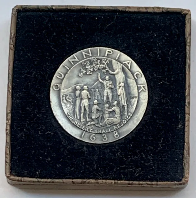 Connecticut New Haven Colony Quinnipiack 1638-1938 Silver Medal - Box