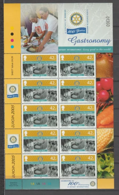 s36181 ISLE OF MAN 2005 EUROPA CEPT MNH** MS GASTRONOMIA ROTARY