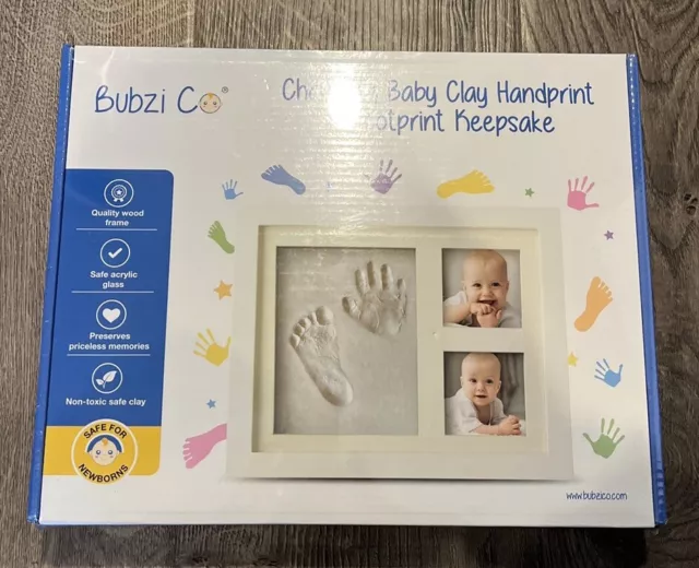 Bubzi Charming Baby Clay Handprint & Footprint Keepsake Kit -NEW/SEALED w/ frame