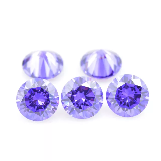 3.0mm	50pcs	 Violet Round Loose Cubic zirconia Stone AAAAA Bright