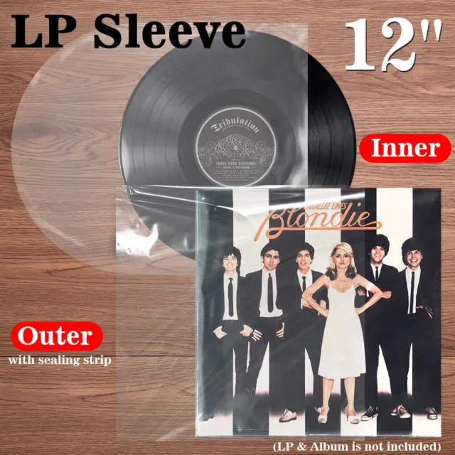 UP200 12'' Vinyl Record LP Sleeves Antistatic Cover Durable Music Plastic Album