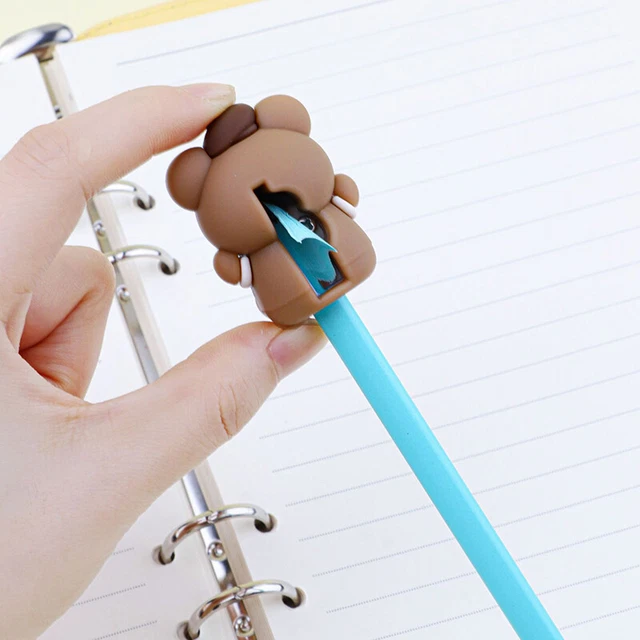Creative Coffee Bear Shaped Pencil Sharpener Cute Bear Doll Stationery SuppliD_