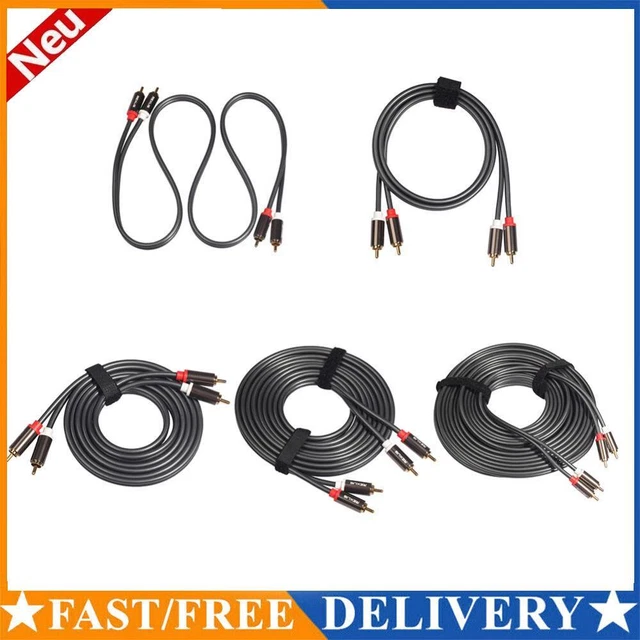 2RCA to 2 RCA Male to Male Gold-Plated Audio Cables for Home Theater DVD TV