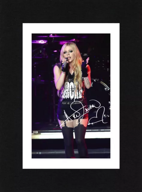 8X6 Mount AVRIL LAVIGNE Autograph Signed PHOTO Print Gift ReadyTo Frame Music