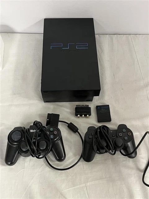 SONY PLAYSTATION 2 Black Console in Original box w 2 Controllers