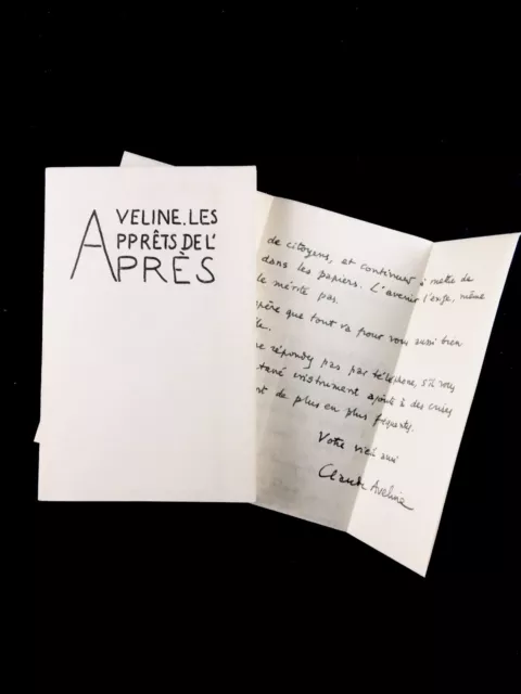 Claude Aveline : Apprêts De L'après + Lettre Autographe Signée . Orycte 1982 Eo