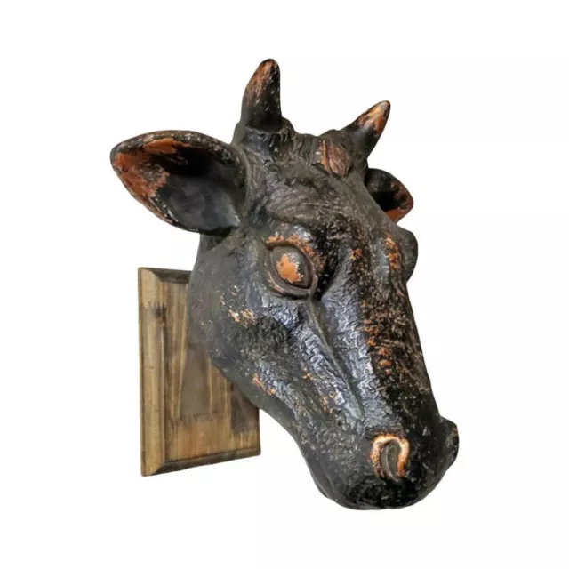 Rare Antique French Cow Head Butcher's Trade Sign
