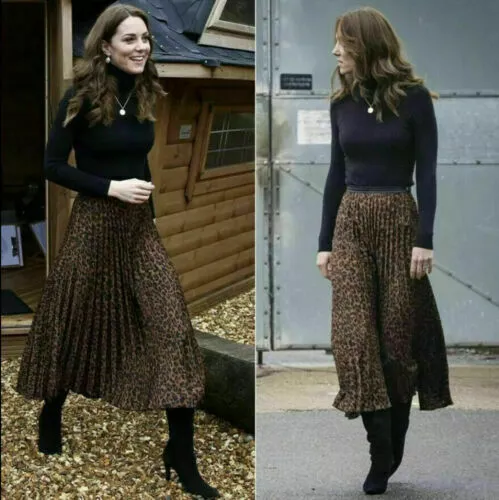 Jupe plissée sales imprimée leopard