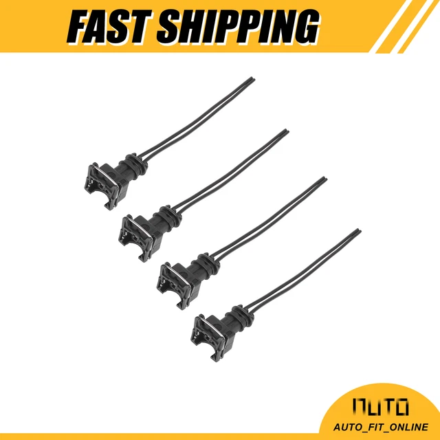 FOUR CAR FUEL Injector Connector Plug Pigtail Wire Clips Cable ...