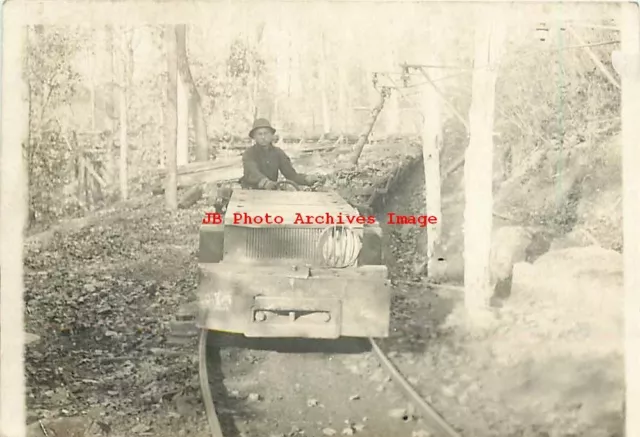 Unknown Location, RPPC, Logging Scene, Small Train Engine Pulling Load