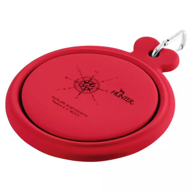 Hunter Chiens Silicone Bol de Voyage List Rouge, Neuf