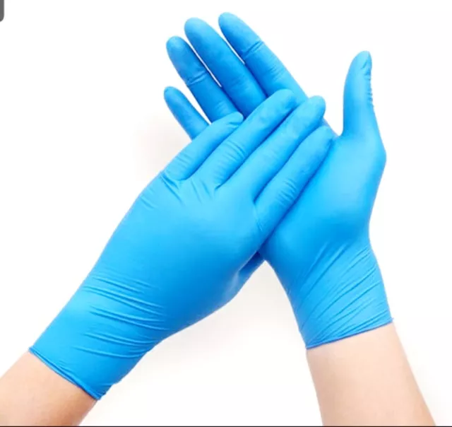 Vinyl Latex  Nitrile  Powder Free Gloves Disposable 100pc   Blue / Clear