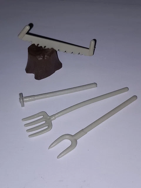 Lot PLAYMOBIL Vintage Médiéval 3503 – Paysans, Charrette, Vaches – 1978