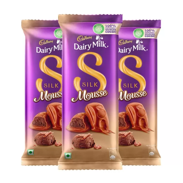 (Pack of 3) Cadbury Dairy Milk Silk Mousse Chocolate Bar 50gm Each (3 x 50gm)