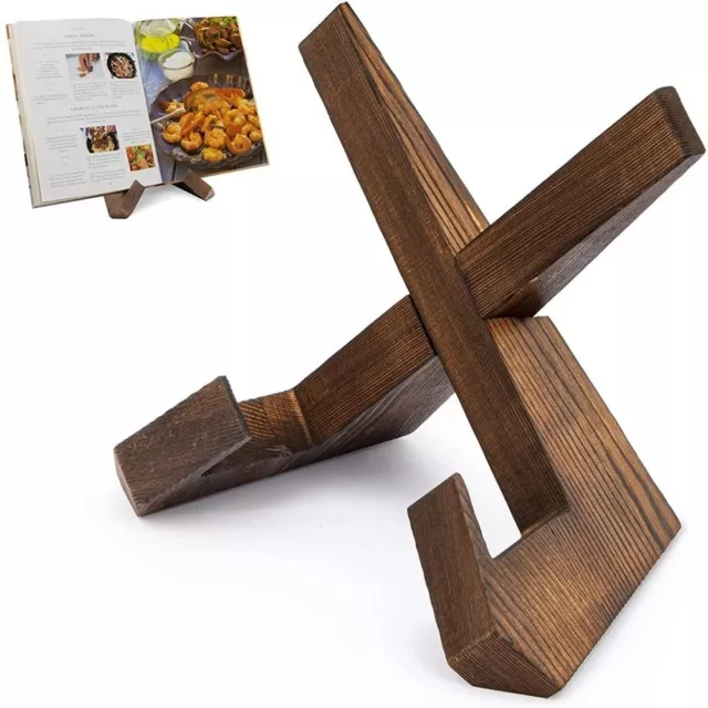 Cookbook Stand Wooden Cookbook Holder Recipe Book Holder for Kitchen Display