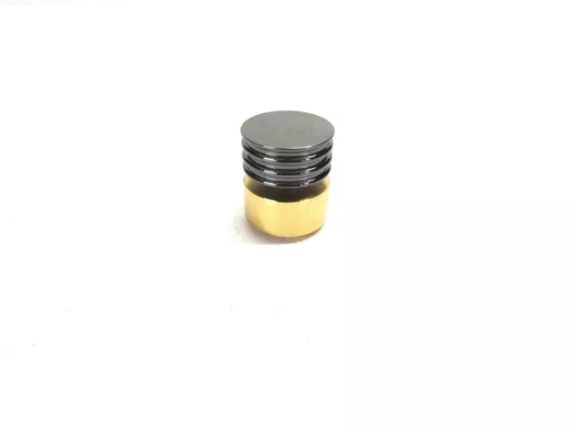 Nos! Amerock 1" 2-Tone Black Chrome &Solid Brass Cabinet Knob, Bp1468-Bnb