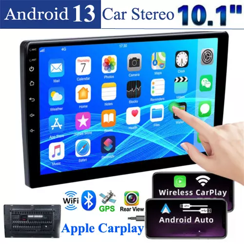 Car Stereo Radio Auto Carplay Android 13 10.1" Double 2Din Touch Screen GPS WIFI 2