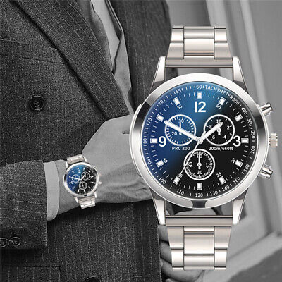 Men Luxury Stainless Steel Watch Casual Quartz Analog Bracelet Wrist Watches NEW