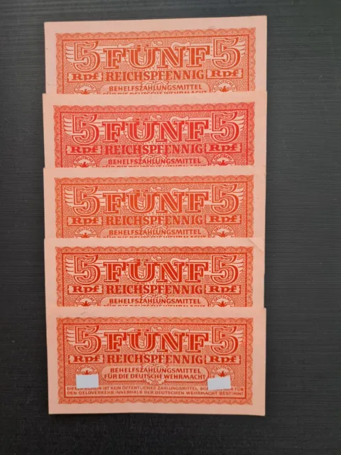 5 x 5 Reichspfennig  o.D. (1942) /  Behelfszahlungsmittel der Wehrmacht 1942