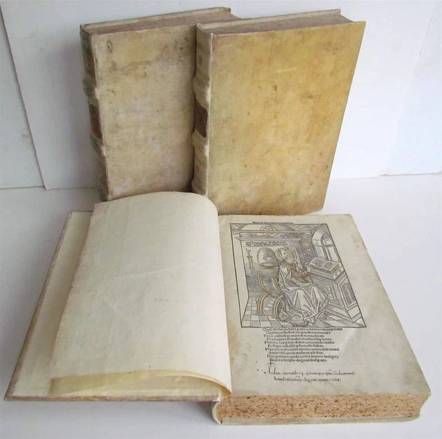 1492 INCUNABULA 3 volumes Saint AMBROSE antique FOLIO incunable RARE