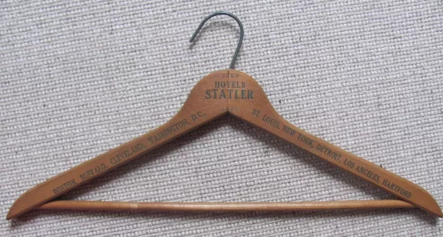 Vintage Hotel Statler Wooden Hanger 19 Inches Washington DC