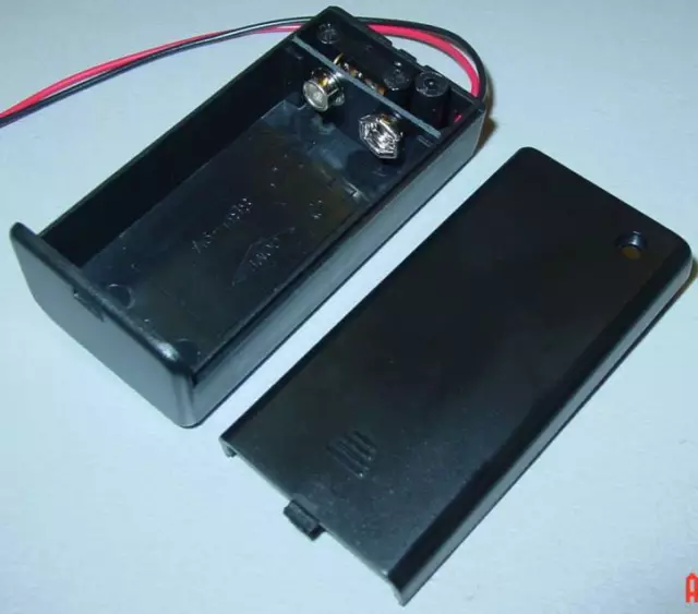 Batteriekasten, Batteriehalter für 9V Block mit Schalter, EIN-AUS, S82