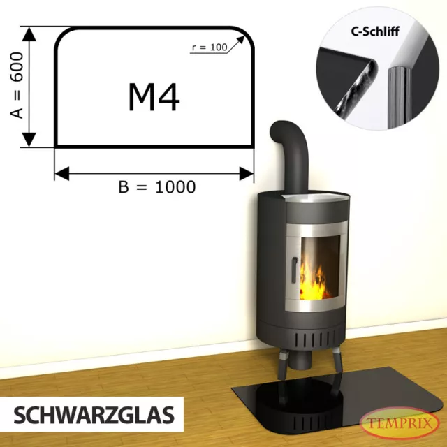 Camino Placca In Vetro Parascintille Piastra Forno Inferiore - M4