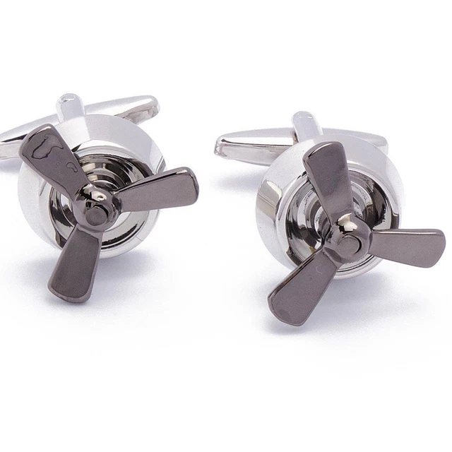 Boutons De Manchette David Donahue En Argent Sterling - Modèle Hélice De Bateau - Neuf (étalage)