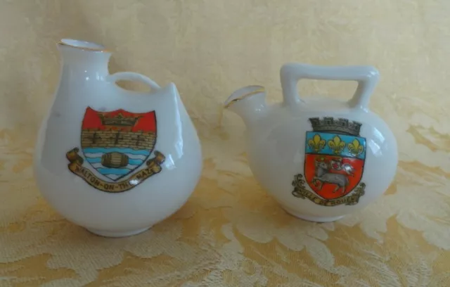 Two Vintage WH Goss China Miniatures Vases Made in England