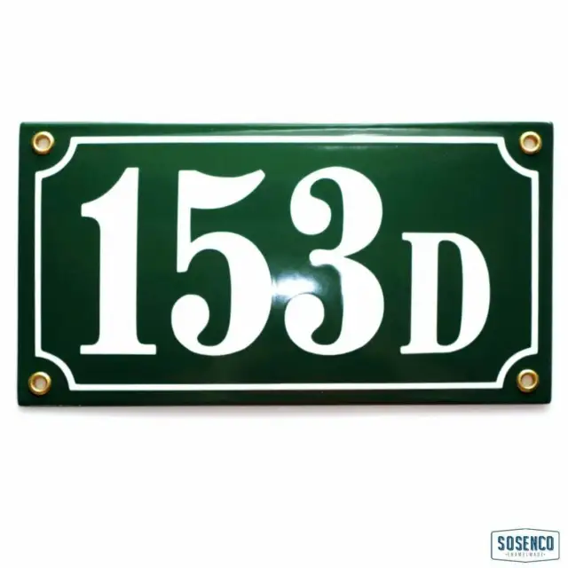 Porcelain address plaque 4.8″x8.7″  handcrafted enamel house number sign 2