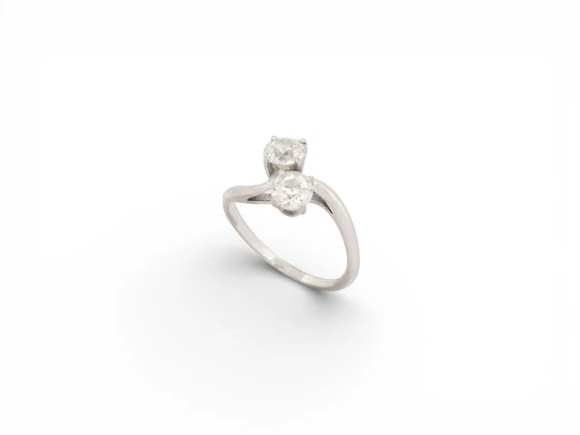 Bague En Or Blanc 18 Carats Avec Diamants De Labo - Taille 53, IGI, 3 Grammes