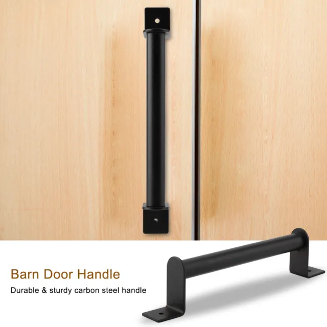 Black Heavy Duty Carbon Steel Pull Handle for Sliding Barn Door Closet Wood YZ