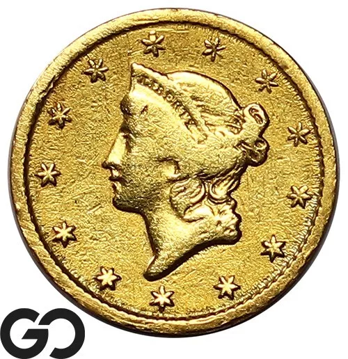 1851-O Gold Dollar, $1 Gold Liberty, Type 1, Better Date ** Free Shipping!