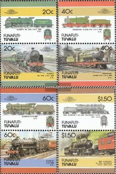 Tuvalu-Funafuti 85-92 Paare (kompl.Ausg.) postfrisch 1986 Lokomotive