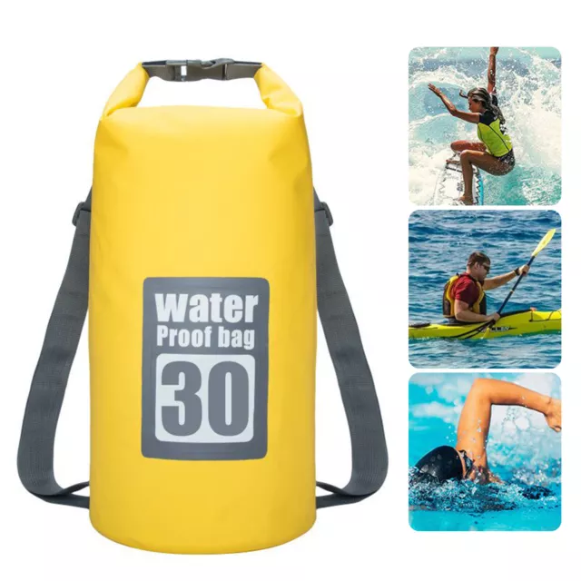 30L Dry Bag Wasserdichte Trockentasche Seesack Packtasche Outdoor Rucksack Gelb