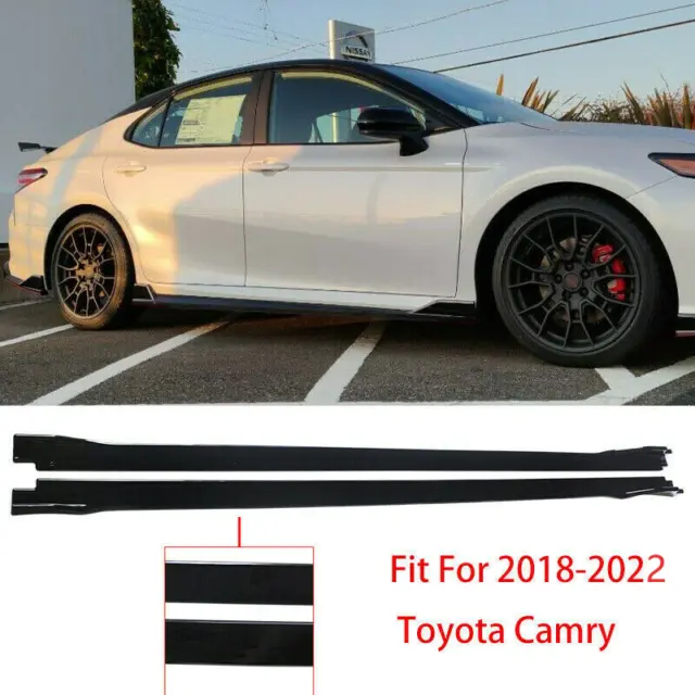 GLOSS BLACK SIDE Skirts For 2018-2023 Toyota Camry Extensions Lip