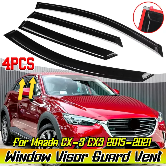 Weather Shields Weathershields Window Visors For Mazda CX-3 CX3 2015-2021 Black