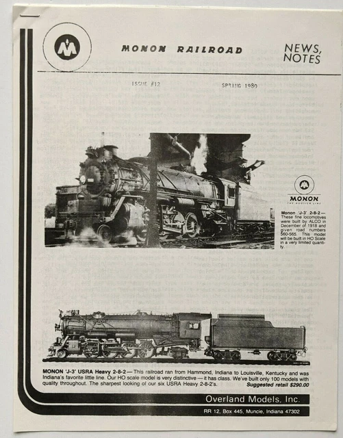 1980 Monon Railroad News Notes Fan Club Newsletter Muncie IN Red Ball Train Car