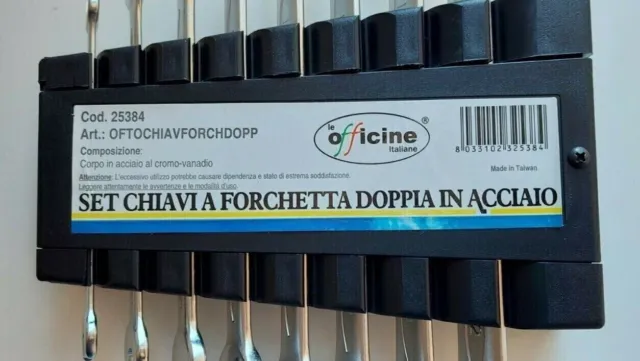 Chiavi Forchetta Doppia  Set 8 Pz Combinate In Acciaio Al Cromo Vanadio Fisse 3