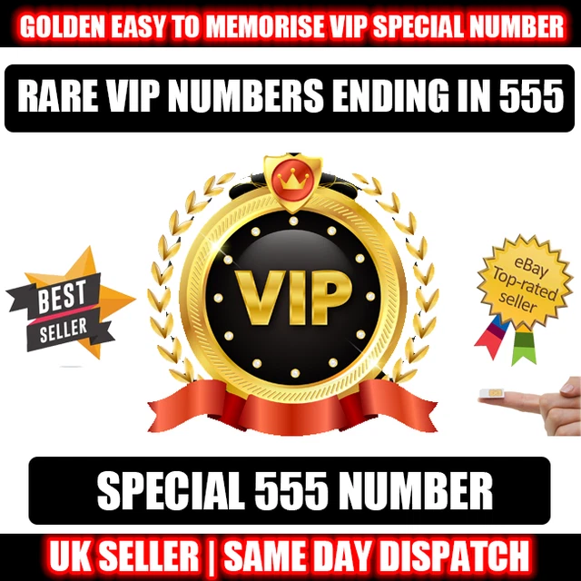 Golden Numbers Platino Card SIM UK - LOTTO 555 numeri VIP finali