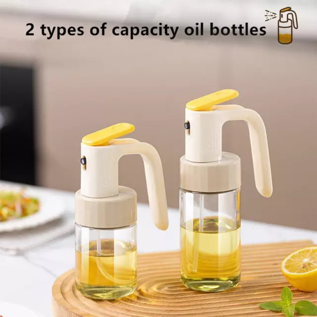 2 in 1 Glass Oil Spray Pot Spray Kettle pour Oil Bottle Kitchen Barbecue B1 C0D7