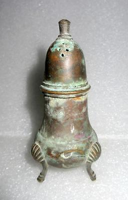 Antique Old Rare Collectible Bronze Beautiful 1 Piece Salt & Pepper Shaker Box