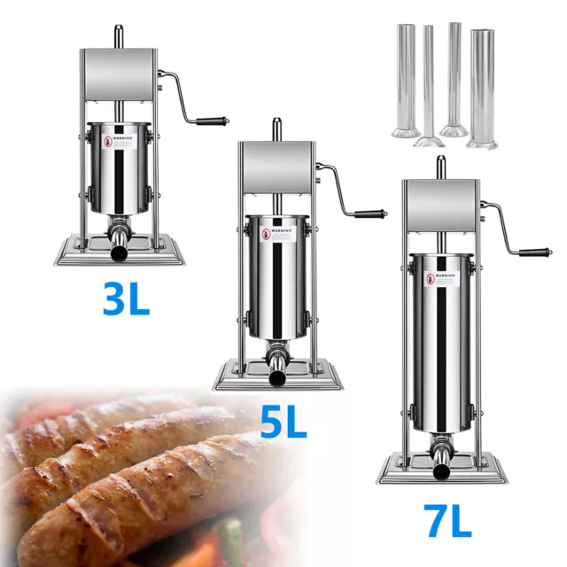 Wurstfüllmaschine Manuell Wurstfüller Familien 3L/5L/7L Hochwertigem Küche