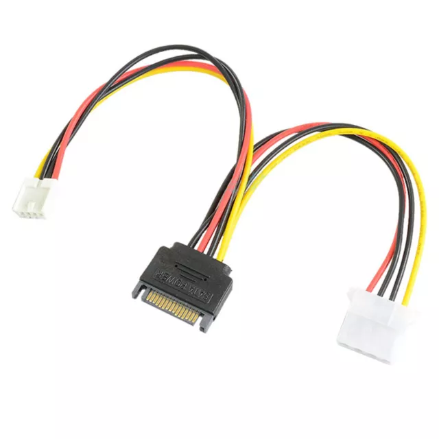 Q79 Cable Eléctrico SATA 15pin Conector En 4pin Molex + Disquetera Enchufe 18cm