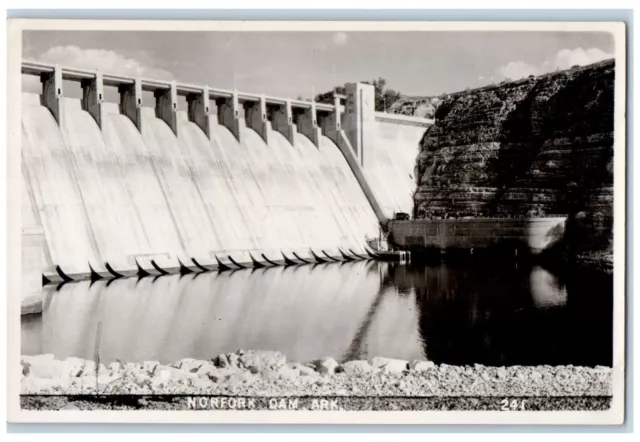 c1910's View Of Norfork Dam Arkansas AR Unposted Antique RPPC Photo Postcard